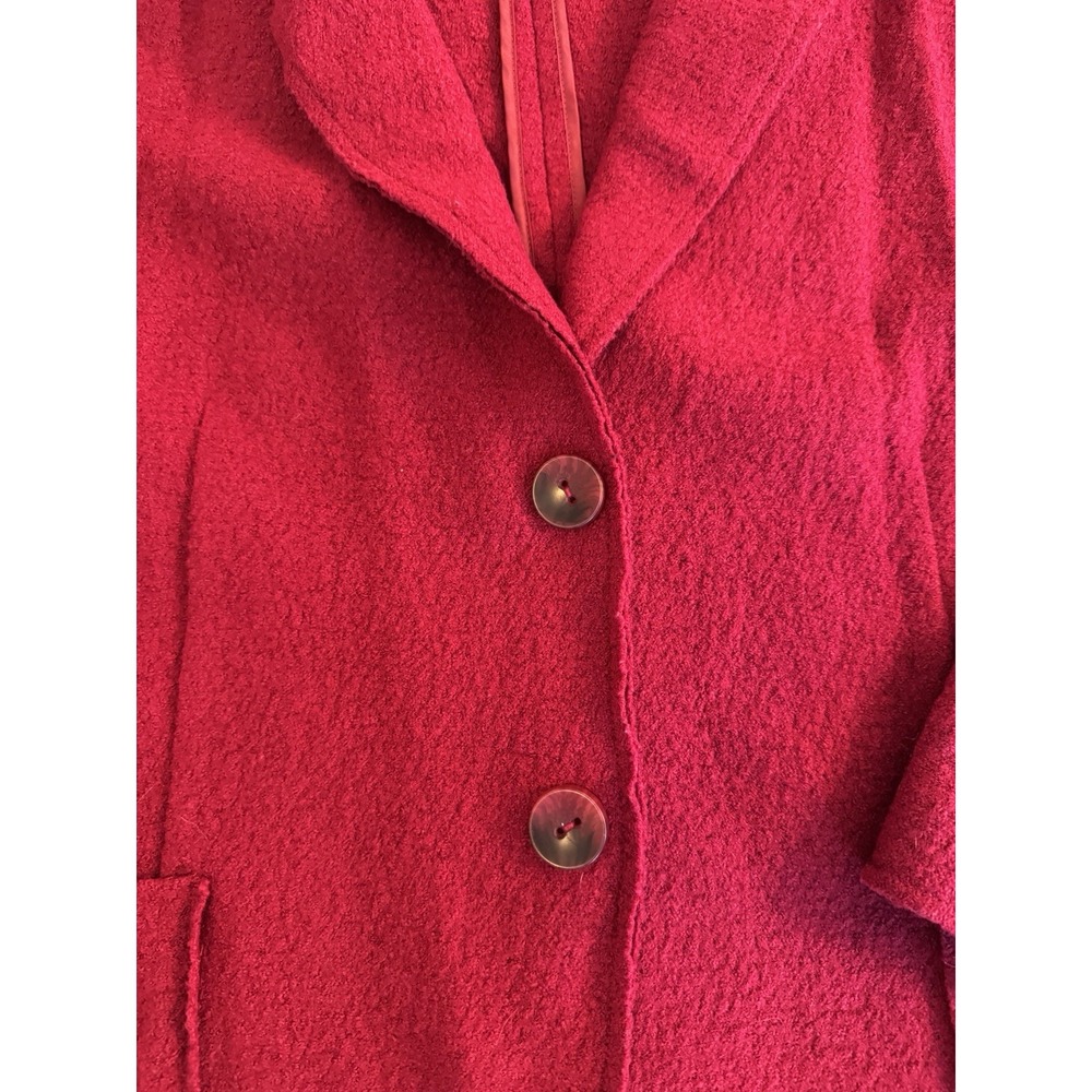 J Jill Raspberry Jacket Blazer Boiled Wool Blend Pockets Snap Front XL Fall - Picture 12 of 16
